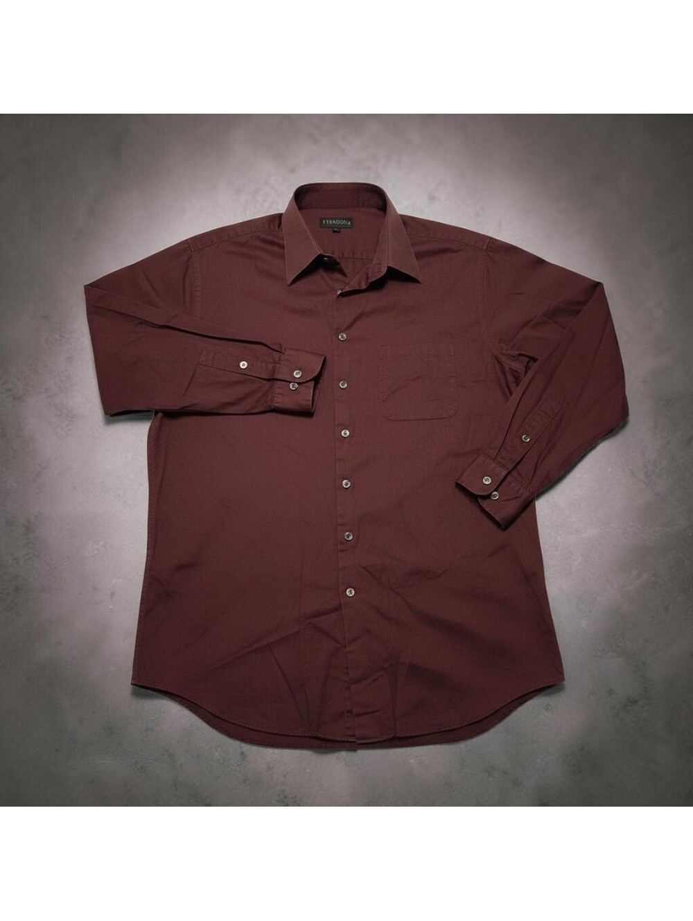 Perry Ellis Portfolio Men's 16 34/35 100% Supima Cotton Burgundy Dress Shirt